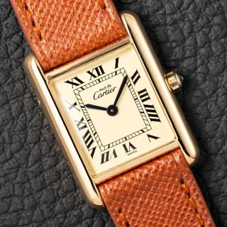 Cartier Tank Vermeil 366001 20mm Silver Golden