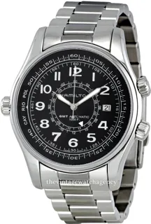 Hamilton Khaki Navy UTC H77505133 42mm Brushed/polished steel Black