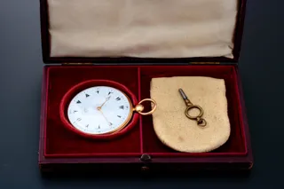 L.Leroy Turkish Market Pocket Watch 47mm Yellow gold White