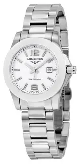 Longines Conquest L3.257.4.16.6 29mm Ceramic and Stainless steel White