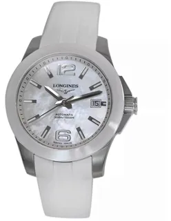 Longines Conquest L3.655.4.86.2 39mm Ceramic and Stainless steel White