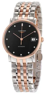 Longines Elegant L4.809.5.57.7 Stainless steel and Red gold Black