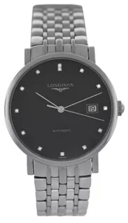 Longines Elegant L4.810.4.57.6 37mm Stainless steel Black