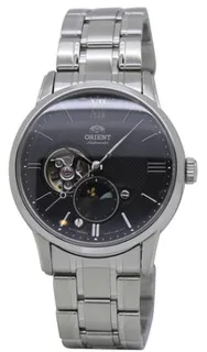 Orient Sun and Moon RA-AS0008B10B Stainless steel Black (Open Heart)