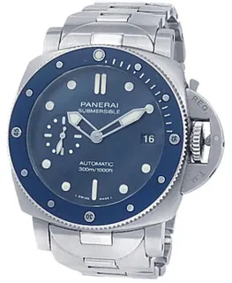 Panerai Submersible PAM02068 42mm Stainless steel Blue