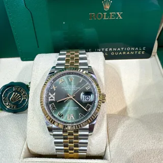 Rolex Datejust 126233-0025 Yellow gold and Stainless steel Green