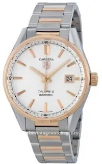 TAG Heuer Carrera war215d.bd0784 Rose gold and Stainless steel White with index markings, luminescent hands