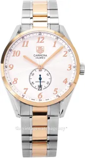 TAG Heuer Carrera WAS2151.BD0734 Rose gold and Stainless steel Silver with luminescent arabic numerals, luminescent hands