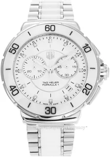 TAG Heuer Formula 1 CAH1211.BA0863 41mm Ceramic and Stainless steel White with diamonds, luminescent hands