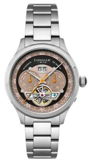 Thomas Earnshaw Baron Grand Date Calendar Open Heart ES-8187-55 43mm Stainless steel Black