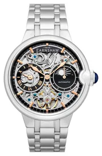 Thomas Earnshaw Barallier Sun Moon Dual Time ES-8242-22 42mm Stainless steel Black