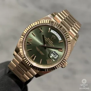 Rolex Day-Date 228235 40mm Rose gold Green