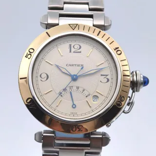 Cartier Pasha W31012H3 38mm Yellow gold and Stainless steel Silver