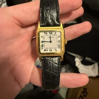 Cartier Santos Dumont 15751 20mm Yellow gold White