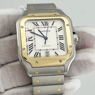 Cartier Santos 40mm Yellow gold and Stainless steel Silver