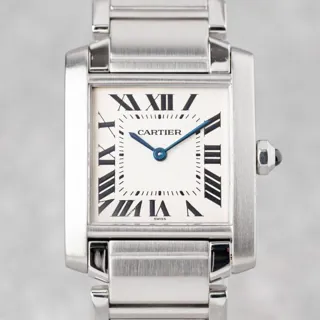 Cartier Tank Française 2301 25mm Stainless steel White