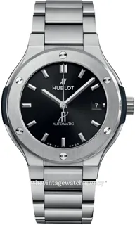 Hublot Classic Fusion 568.NX.1470.NX 38mm Brushed/polished titanium Black