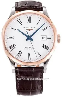 Longines Record l28215112 40mm Stainless steel White