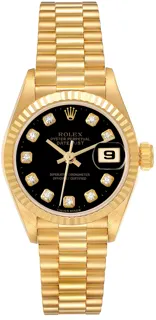 Rolex President 69178 26mm Yellow gold Black