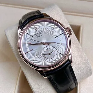 Rolex Cellini Dual Time 50525 39mm Rose gold Silver