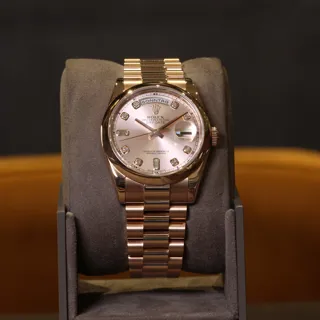 Rolex Day-Date 118205f 36mm Rose gold Pink