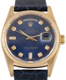 Rolex Day-Date 18038 36mm Yellow gold Blue