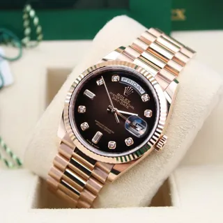 Rolex Day-Date 36 128235 36mm Rose gold Brown