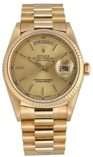 Rolex Day-Date 36 18038 (DAY-DATE  (UP TO 2000)) 36mm Yellow gold Champagne