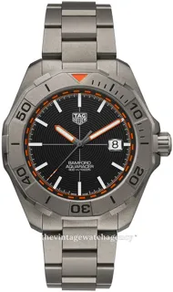 TAG Heuer Aquaracer 300M WAY208F.BF0638 Titanium Black with index markings, luminescent hands