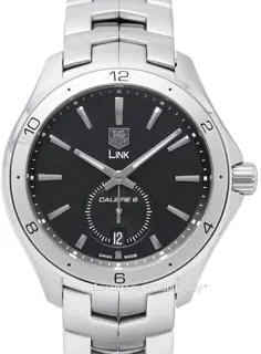 TAG Heuer Link WAT2110.BA0950 40mm Stainless steel Black with luminescent arabic numerals and index markings, luminescent hands