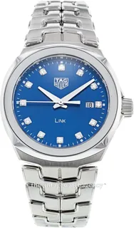 TAG Heuer Link WBC1318.BA0600 32mm Stainless steel Blue with diamonds and index markings