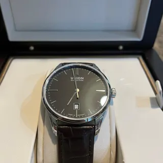 Union Glashütte Viro Date D011.407.16.051.00 41mm Stainless steel Black