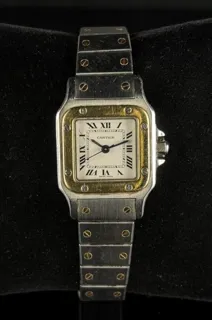 Cartier Santos 24mm Stainless steel and 18k yellow gold White