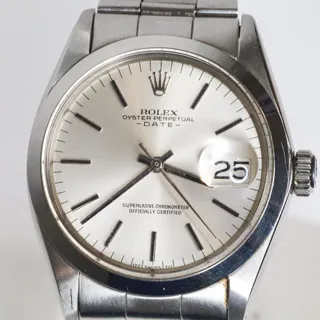 Rolex Oyster Perpetual Date 1500 34mm Stainless steel Silver