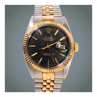 Rolex Datejust 1601 36mm Yellow gold and Stainless steel Black