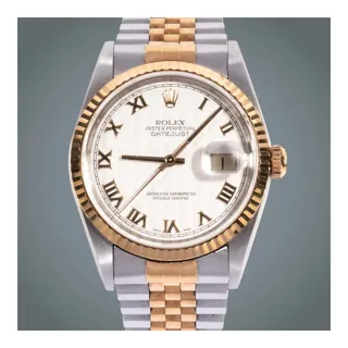 Rolex Datejust 36 Yellow gold and Stainless steel White