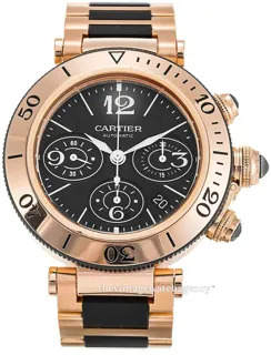 Cartier Pasha Seatimer W301980M 18k rose gold Black