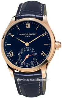 Frédérique Constant Horological Smartwatch FC-285N5B4 42mm rose gold colored steel blue