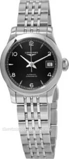 Longines Record L23204566 26mm Brushed/polished steel Black