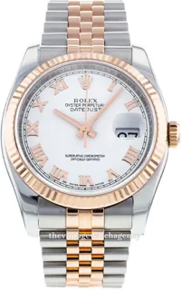 Rolex Datejust 116231-0084 Rose gold and Stainless steel White