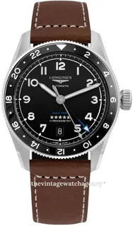 Longines Spirit L38024532 39mm brushed/polished steel Black