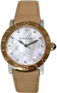 Bulgari Bvlgari 33 Two-Tone Rose gold and Stainless steel White