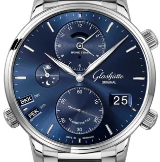 Glashütte Senator Cosmopolite 1-89-02-05-02-70 44mm Stainless steel Blue