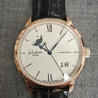 Glashütte Senator Excellence 1-36-04-02-05-01 40mm Red gold Silver