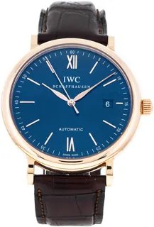 IWC Portofino IW356522 Yellow gold Blue