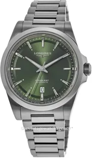 Longines Conquest L38304026 41mm Brushed/polished steel Green