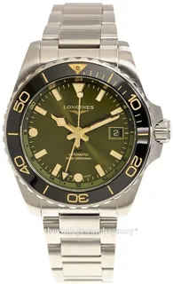 Longines HydroConquest L37904066 41mm Brushed/polished steel Green