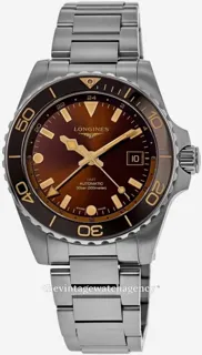 Longines HydroConquest L37904666 41mm Brushed/polished steel Brown