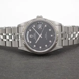 Tudor Prince Date-Day 76214 36mm Stainless steel Black