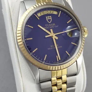 Tudor Prince Date-Day 94613 36mm Yellow gold and Stainless steel Blue